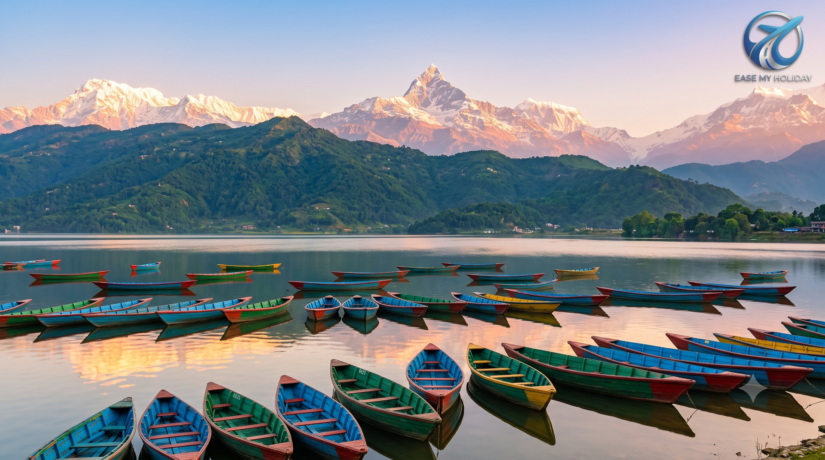 Scenic view of snow-capped Himalayan peaks in Nepal Majestic snow-covered mountains in Pokhara Nepal